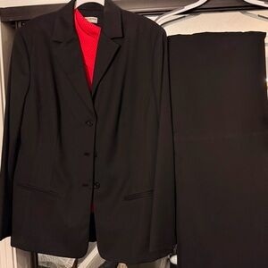 Valerie Stevens Black Suit Jacket with Red Knit Layer